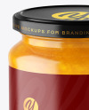 Clear Glass Jar with Mango jam Mockup Clear Glass Jar with Mango jam Mockup