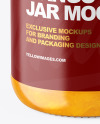 Clear Glass Jar with Mango jam Mockup Clear Glass Jar with Mango jam Mockup