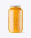 Clear Glass Jar with Mango jam Mockup Clear Glass Jar with Mango jam Mockup