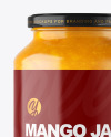 Clear Glass Jar with Mango jam Mockup Clear Glass Jar with Mango jam Mockup