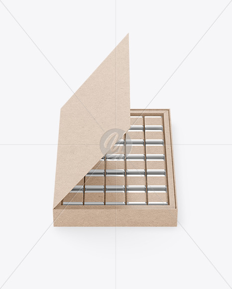 Kraft Paper Box of Chocolate Sweets Mockup