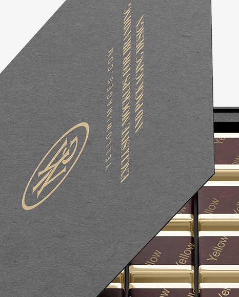 Kraft Paper Box of Chocolate Sweets Mockup