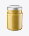 Glass Jar with Mustard Sauce Mockup