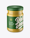 Glass Jar with Mustard Sauce Mockup
