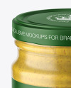 Glass Jar with Mustard Sauce Mockup