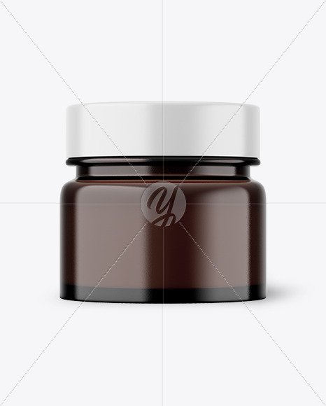 Amber Glass Cosmetic Jar Mockup