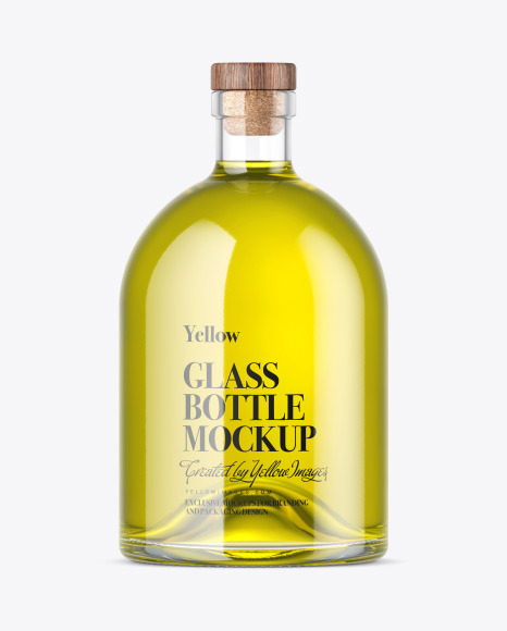 Olive Oil Bottle with Wooden Cap Mockup