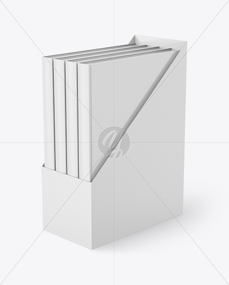 Set of Books in a Box Mockup