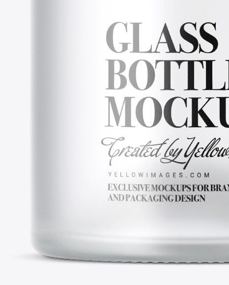 Frosted Glass Vodka Bottle with Wooden Cap Mockup