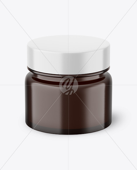 Amber Glass Cosmetic Jar Mockup