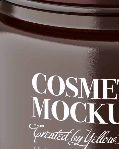Amber Glass Cosmetic Jar Mockup Amber Glass Cosmetic Jar Mockup