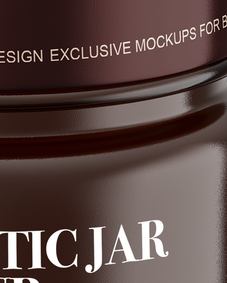 Amber Glass Cosmetic Jar Mockup Amber Glass Cosmetic Jar Mockup