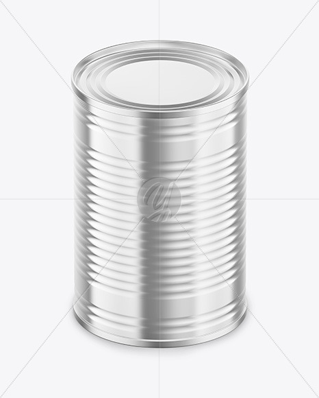 Glossy Metallic Tin Can Mockup