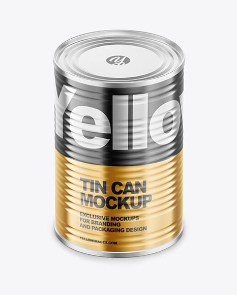 Glossy Metallic Tin Can Mockup - Soup mockup