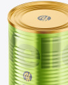 Glossy Metallic Tin Can Mockup