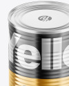 Glossy Metallic Tin Can Mockup