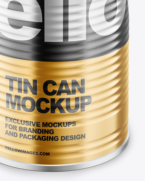 Glossy Metallic Tin Can Mockup