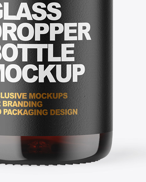 Dark Amber Glass Dropper Bottle Mockup