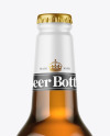 Amber Glass Lager Beer Bottle Mockup