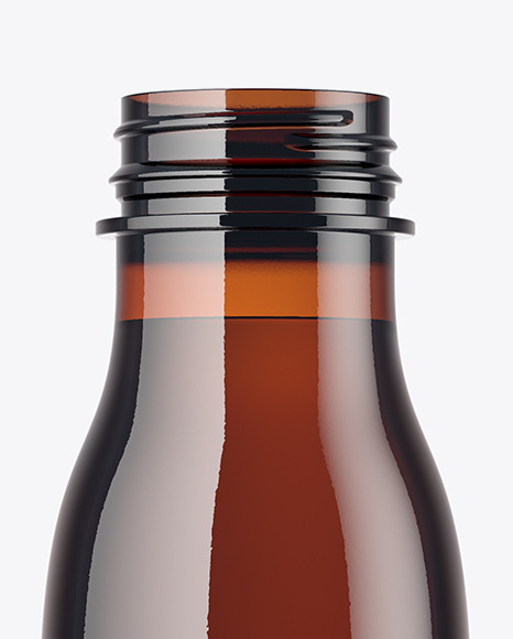 Amber Plastic Bottle Mockup