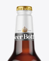 Dark Amber Glass Lager Beer Bottle Mockup