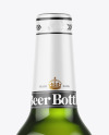 Green Glass Lager Beer Bottle Mockup