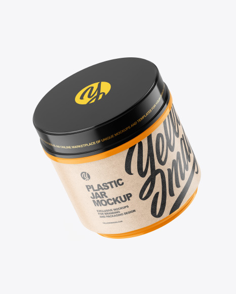 Glossy Plastic Jar Mockup