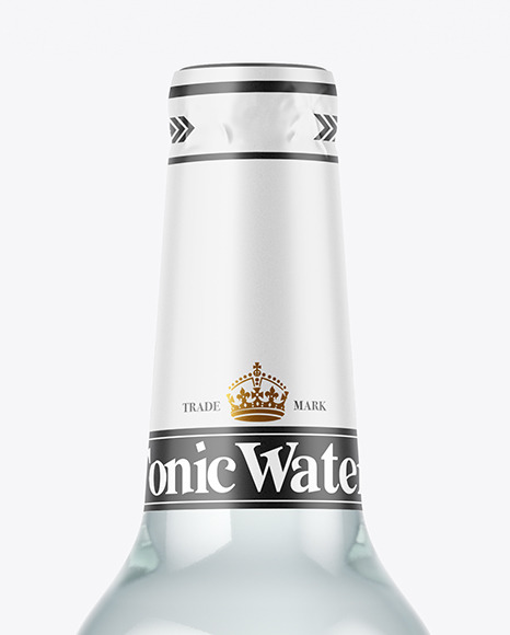 Blue Glass Tonic Water Bottle Mockup