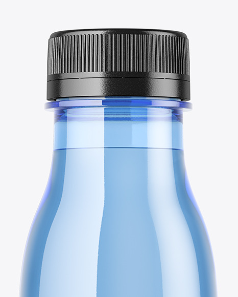 Blue Plastic Water Bottle Mockup