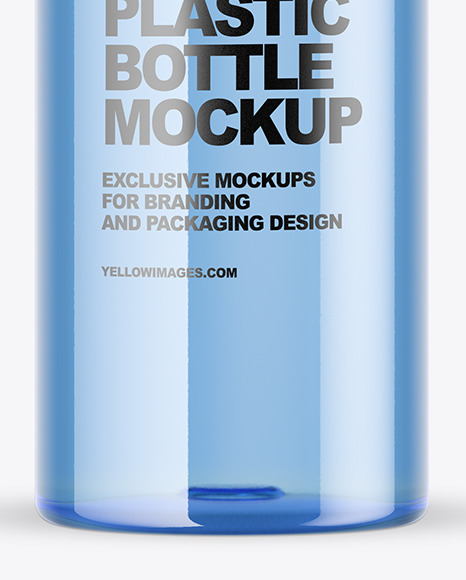 Blue Plastic Water Bottle Mockup