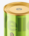 Glossy Metallic Tin Can Mockup