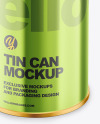 Glossy Metallic Tin Can Mockup