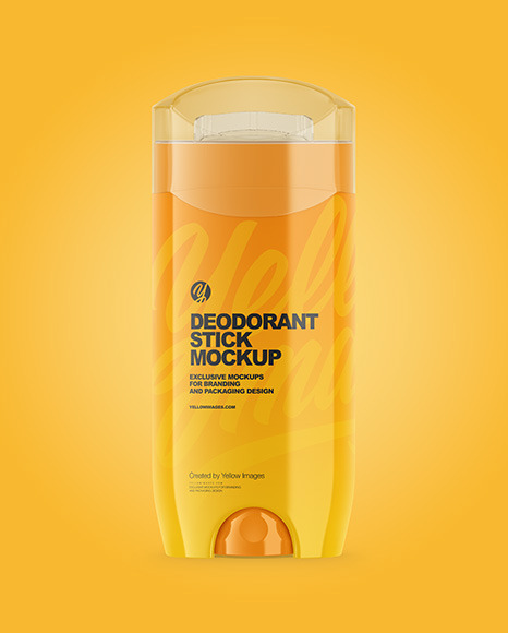 Glossy Plastic Deodorant Stick With Transparent Cap Mockup