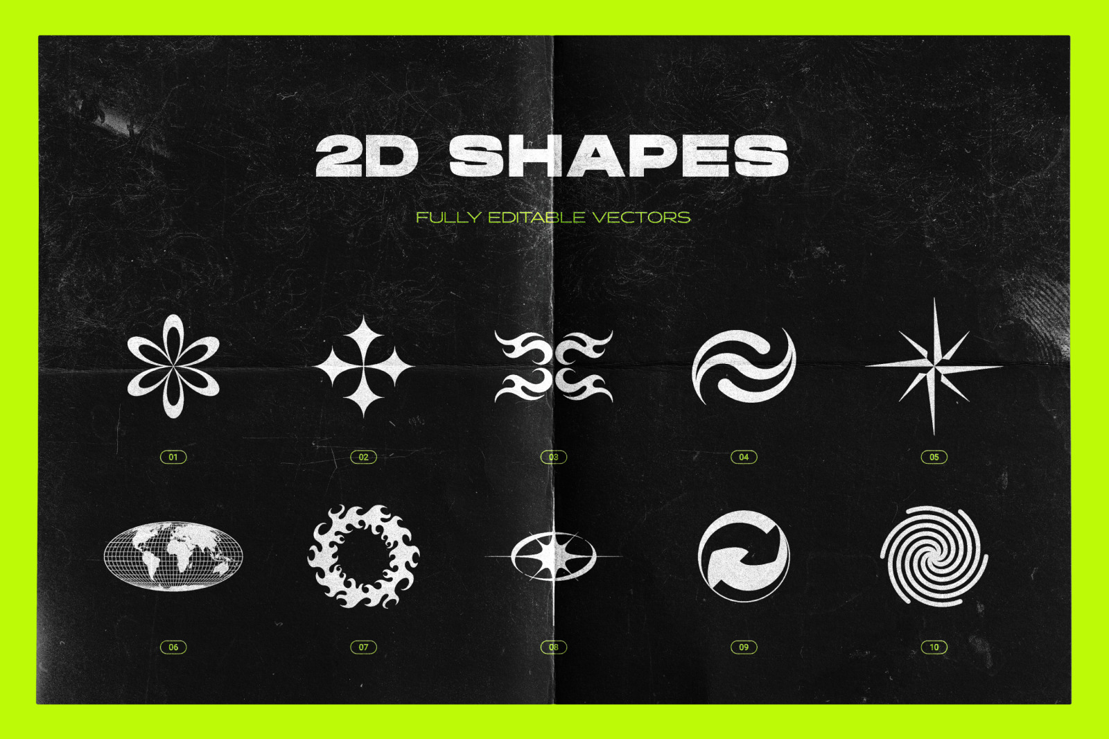 Acid & chrome abstract shapes bundle Acid & chrome abstract shapes bundle