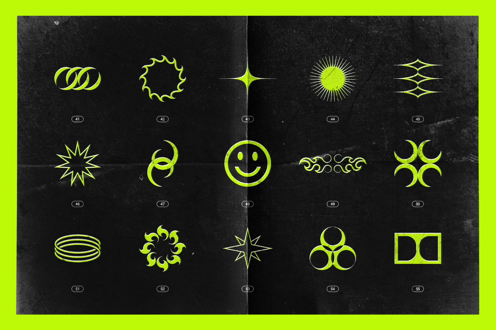 Acid & chrome abstract shapes bundle Acid & chrome abstract shapes bundle