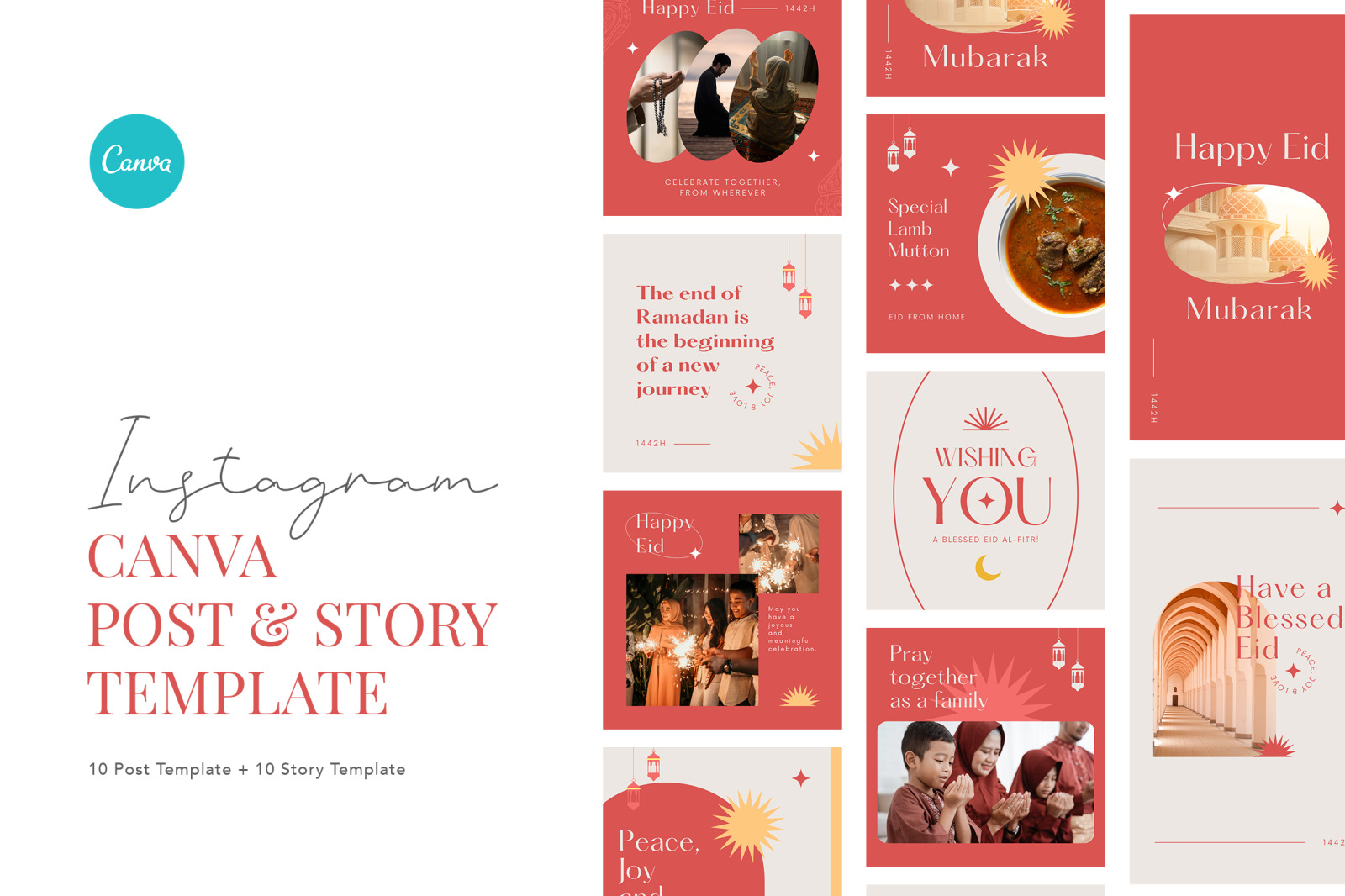 Soft and Smooth Happy Eid Instagram Canva Template Soft and Smooth Happy Eid Instagram Canva Template