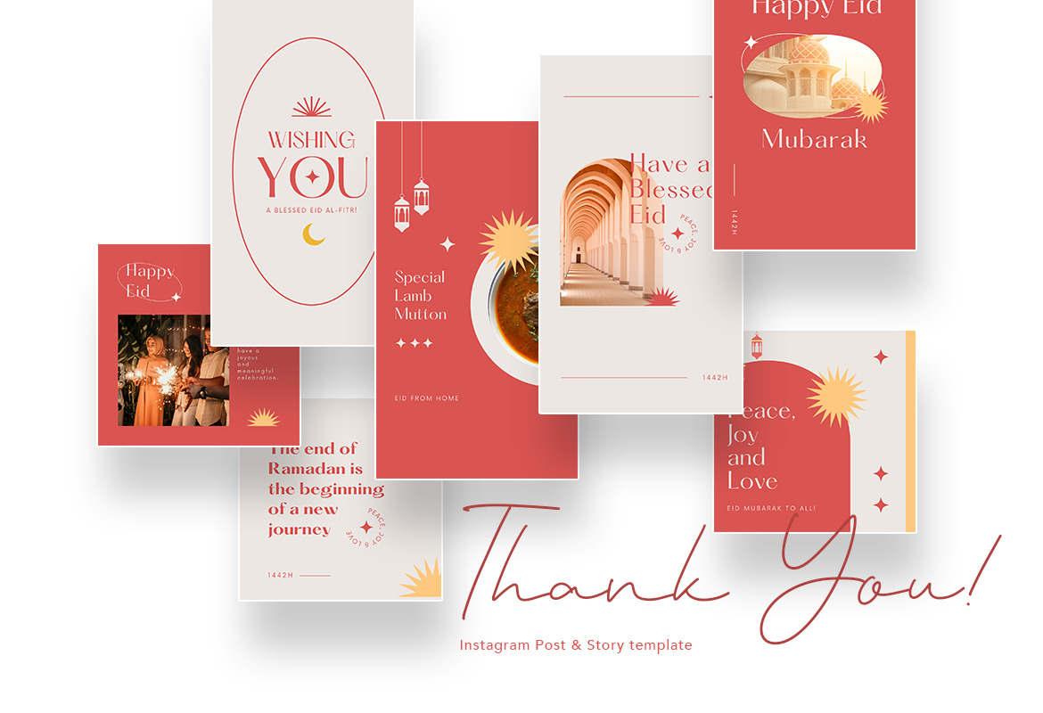 Soft and Smooth Happy Eid Instagram Canva Template