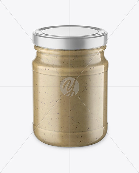 Glass Jar with Mushroom Sauce Mockup