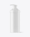 Glossy Cosmetic Bottle with Pump Mockup