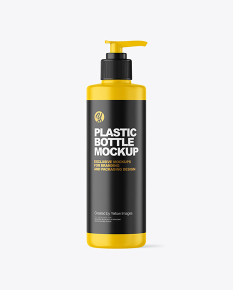 500ml Matte Cosmetic Bottle with Pump Mockup 500ml Matte Cosmetic Bottle with Pump Mockup