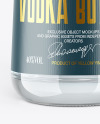 Clear Glass Vodka Bottle with Wooden Cap Mockup