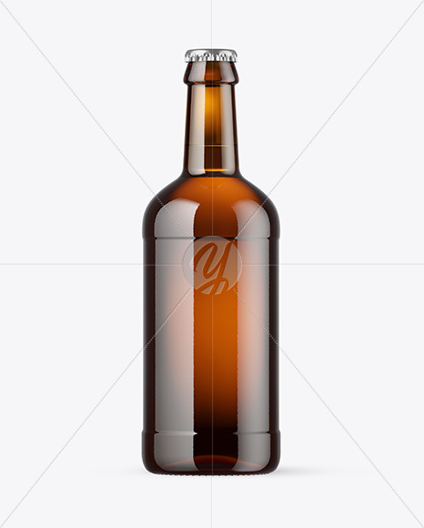 Amber Glass Beer Bottle Mockup