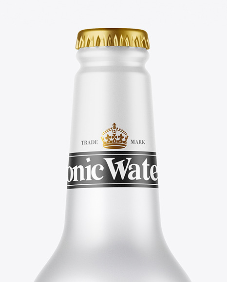 Frosted Glass Tonic Water Bottle Mockup