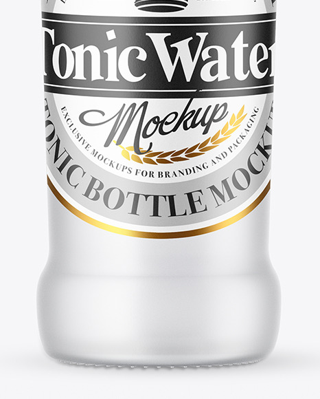 Frosted Glass Tonic Water Bottle Mockup