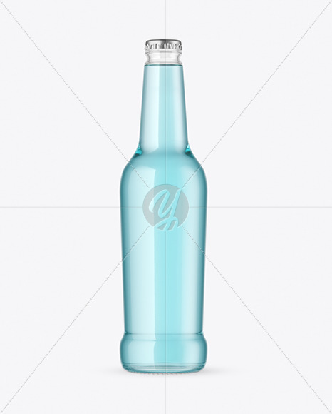 Clear Glass Drink Bottle Mockup