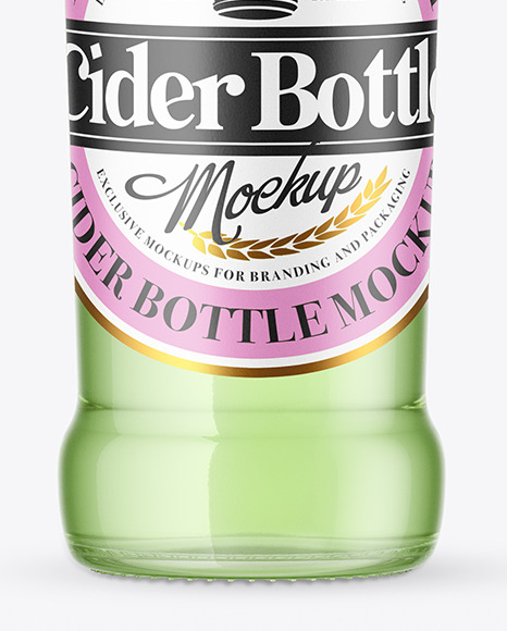 Clear Glass Drink Bottle Mockup