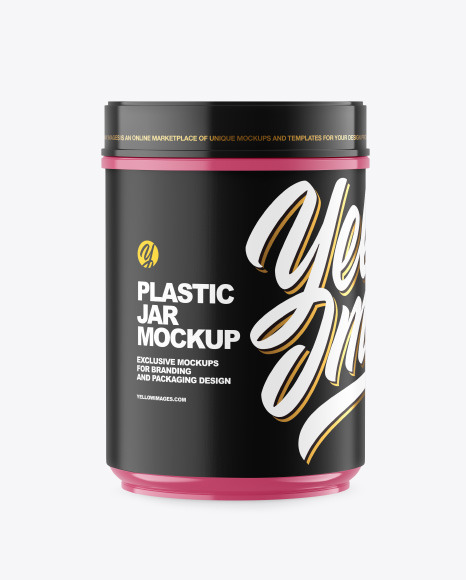 Glossy Plastic Jar Mockup