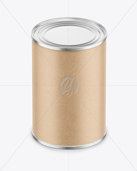 Tin Can with Kraft Finish Mockup