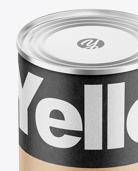 Tin Can with Kraft Finish Mockup