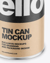 Tin Can with Kraft Finish Mockup